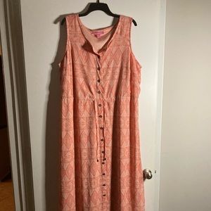 Plus Size Button up Long Sleeveless Summer Dress